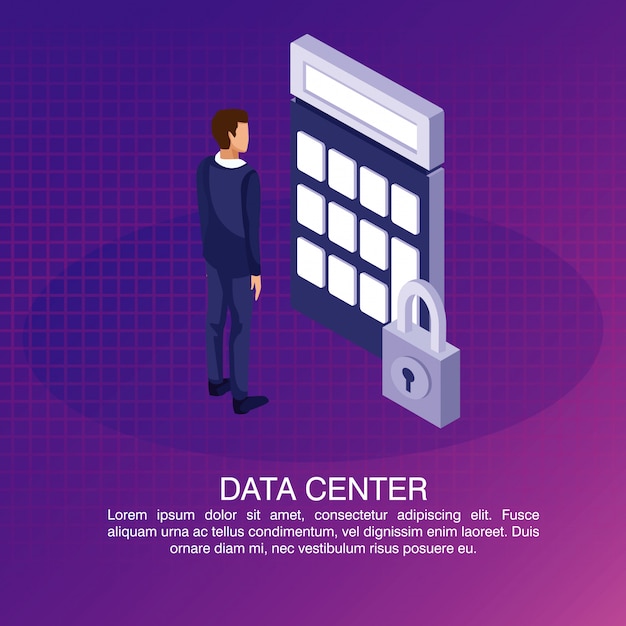 Cartaz do data center com informaton