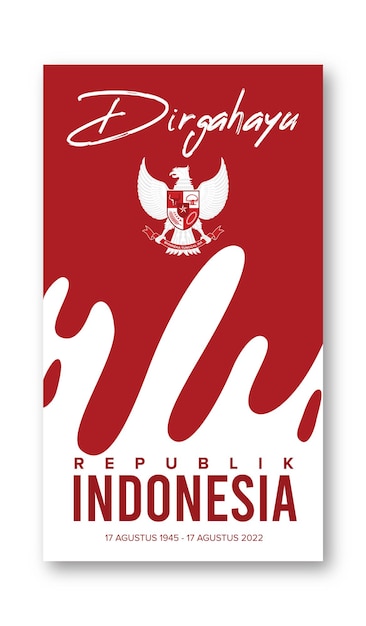 Cartaz do dia da independência da Indonésia Dirgahayu kemerdekaan Republik Indonésia