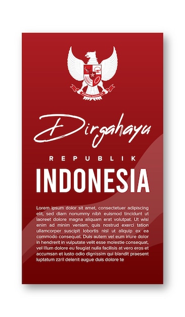Cartaz do dia da independência da Indonésia kemerdekaan republik indonésia 17 agustus