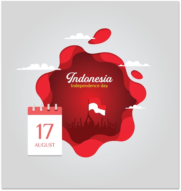 Cartaz do dia da independência indonésio