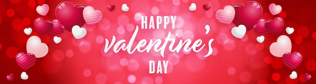 Cartaz do dia dos namorados com corações vermelhos e rosa no fundo