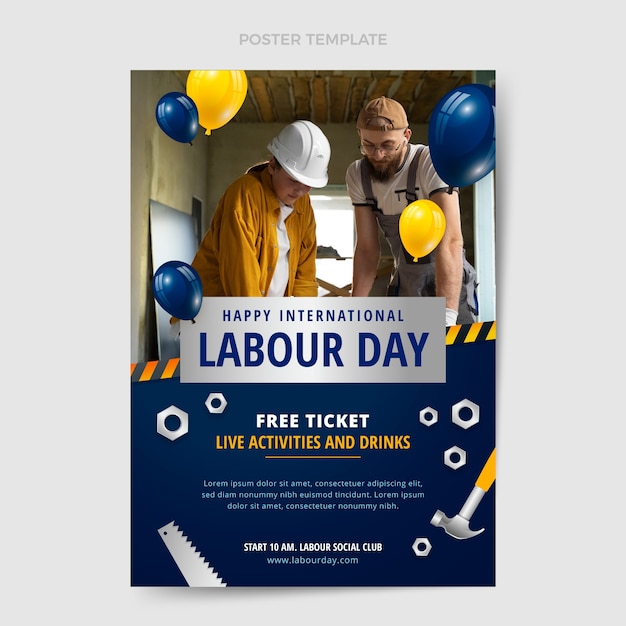 Vetor cartaz do dia internacional do trabalho feliz