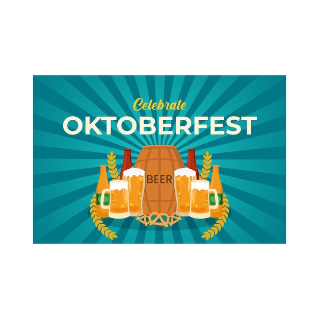 Vetor cartaz do festival de cerveja oktoberfest ou ilustração vetorial de modelo de panfleto