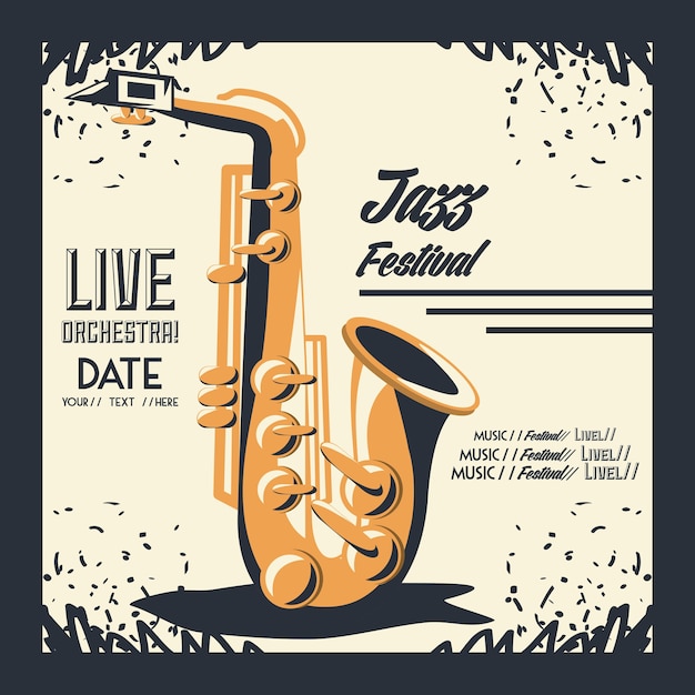 Vetor cartaz do festival de jazz