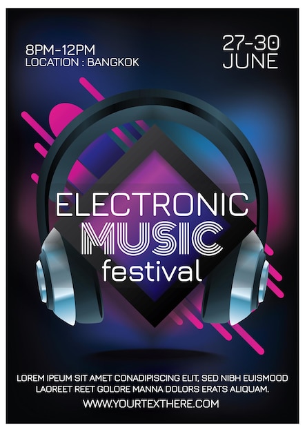 cartaz do festival de música para festa noturna