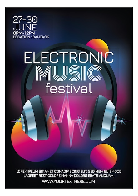 cartaz do festival de música para festa noturna