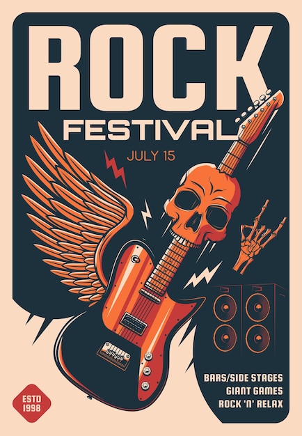 Cartaz do festival de rock de música pesada