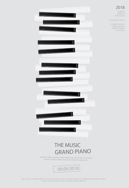 Cartaz do piano de cauda da música