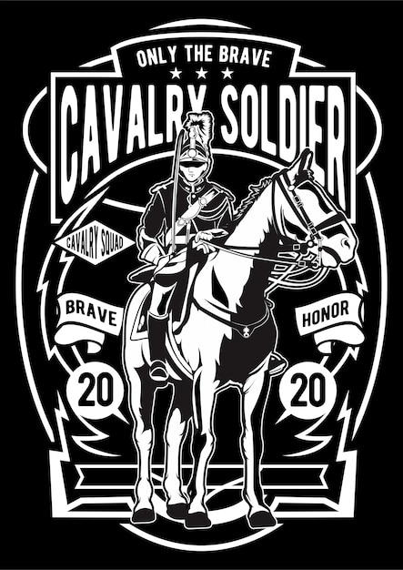 Vetor cartaz do soldado da cavalaria