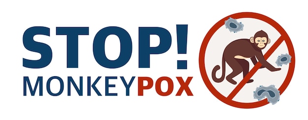 Cartaz do vírus Monkey Pox para informar sobre a pandemia e propagação da doença Imagens de humanos