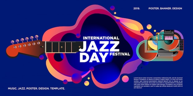 Cartaz e banner do dia internacional do jazz