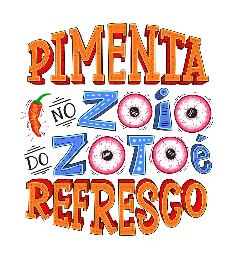 Vetor cartaz engraçado de pimenta em tradução para o português do brasil pimenta nos olhos dos outros é revigorante