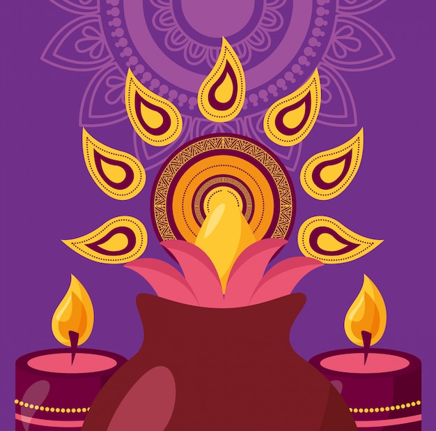 Cartaz festival feliz diwali plana