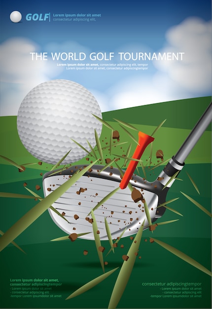 Vetor cartaz golf championship vector illustration