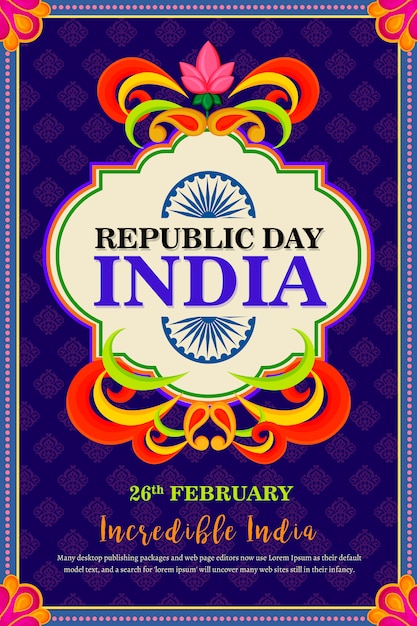 Cartaz indiano feliz do festival do dia da república