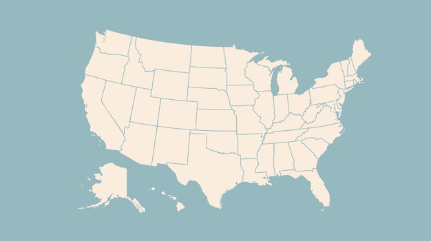 Cartaz mapa estados unidos da américa