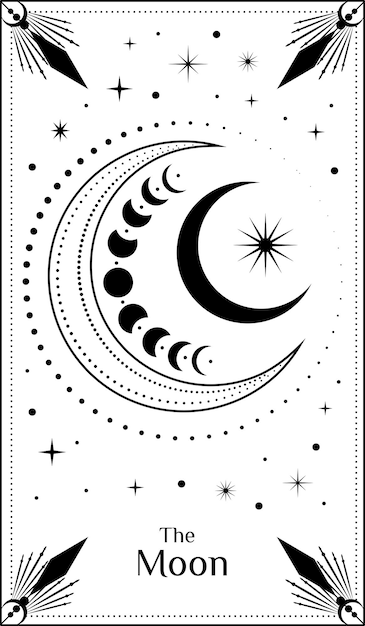 Vetor cartaz místico de adivinhação de cartas de tarô ilustração vetorial