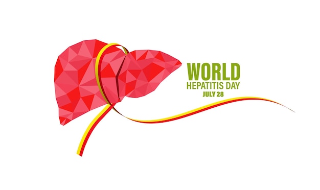 Cartaz ou faixa do dia mundial da hepatite observado em 28 de julho