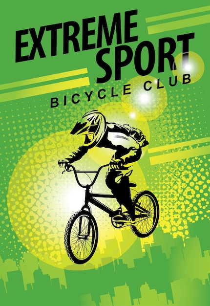 cartaz para competição de bicicleta extrema