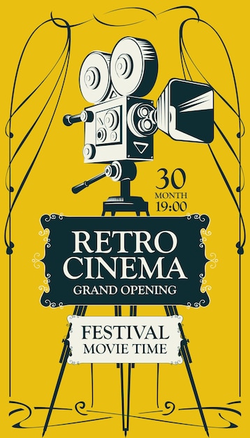 Cartaz para festival de cinema retrô