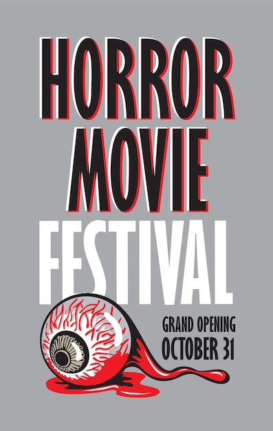 Vetor cartaz para festival de filmes de terror