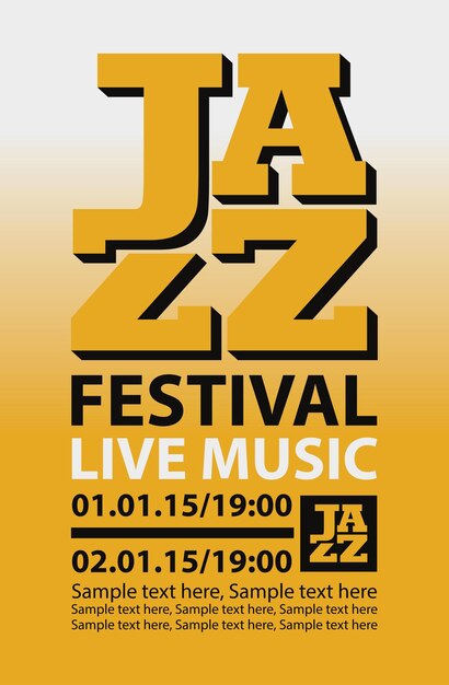 Vetor cartaz para festival de jazz