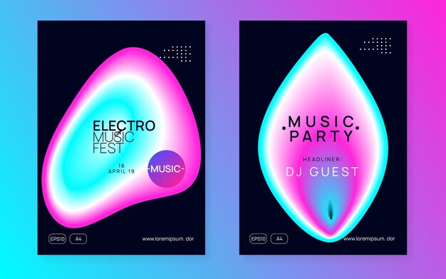 cartaz para o festival de verão e folheto de música