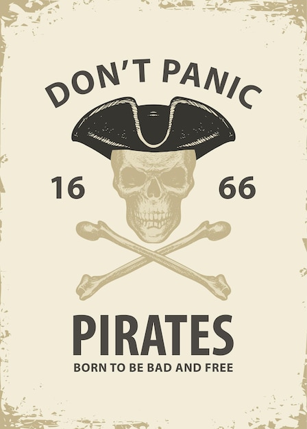 Cartaz pirata com jolly roger