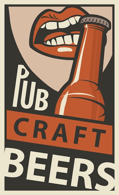 Vetor cartaz publicitário para pub de cerveja