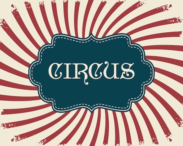 Vetor cartaz retrô para o circo em um fundo listrado bandeira do circo vetor de ilustração vintage