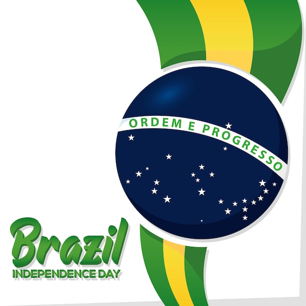 Cartaz símbolo branco bandeira brasil dia da independência ilustração vetorial