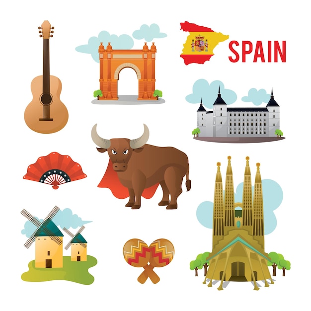 Mapa Turístico De Espanha Da Europa. Belo Mapa Com Pontos Turísticos Para  Viagens, Viagens Turísticas. Mapas De Cartaz Para O Turismo Da Europa.  Ilustração Vetorial Royalty Free SVG, Cliparts, Vetores, e Ilustrações