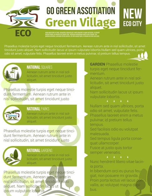 Cartaz vetorial para associação de jardim verde