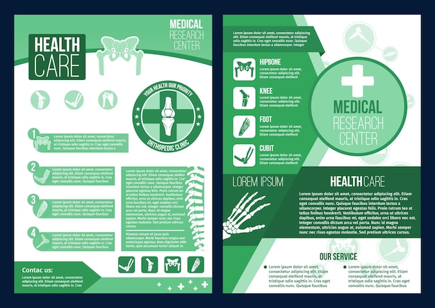 Cartaz vetorial para centro de saúde de pesquisa médica