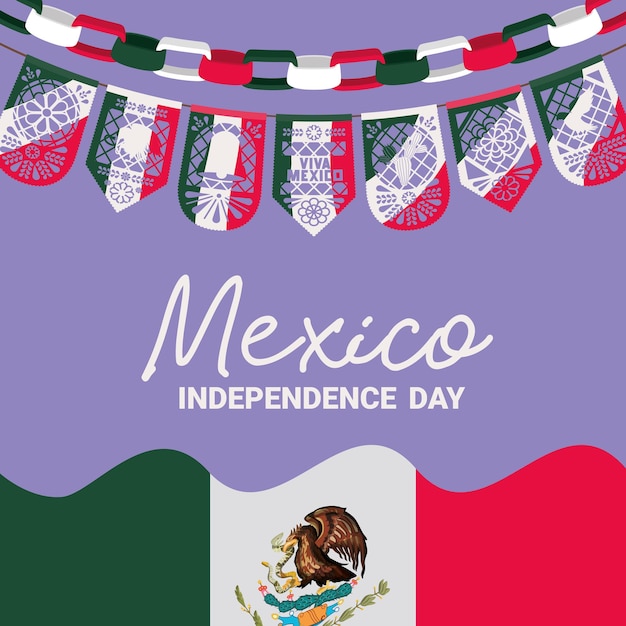 Vetor cartel da independência mexicana