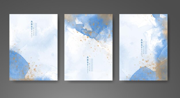 Cartões com design de fundo aquarela para o logotipo do banner de cartão postal de data de capa