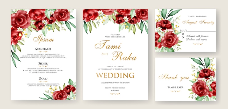 Vetor cartões de casamento aquarela com moldura floral