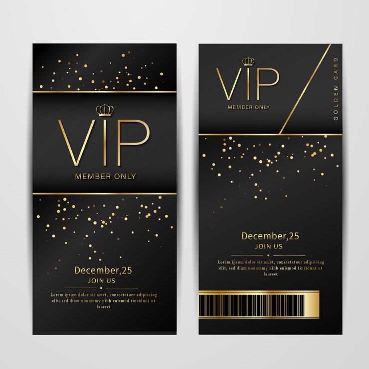 Vetor cartões de convite premium para festa vip