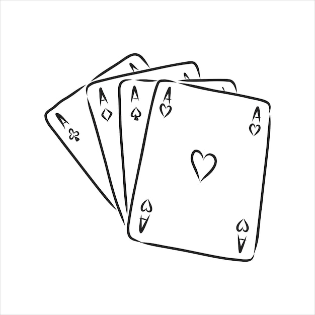 Cartões de jogo de vetor. vetor de cartas de jogos de jogos de azar