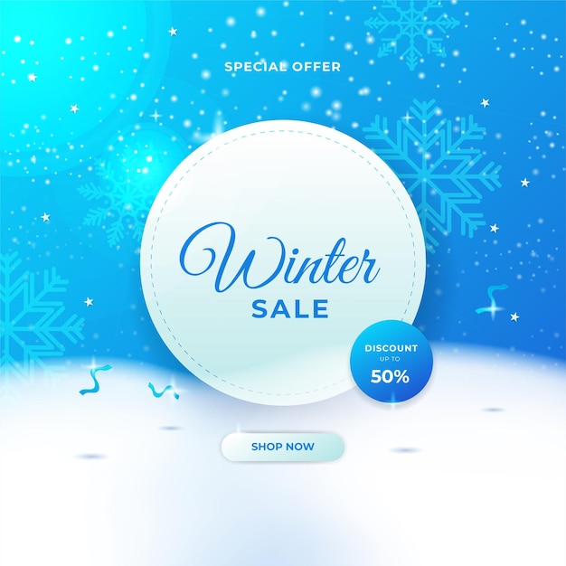 Cartões de venda de ano novo de inverno feliz Natal com moldura e decorações douradas. Modelo moderno de arte quadrada abstrata de férias de inverno para postagem em mídia social, aplicativos para dispositivos móveis, design de banner e anúncios na web / internet