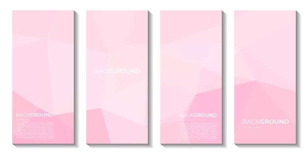 Vetor cartões de visita rosa com padrão poligonal.