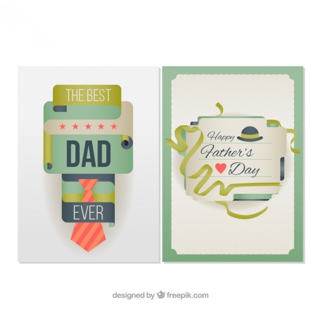 Vetor cartões do dia de pai abstrato e original