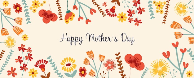 Cartões vetoriais de feliz dia das mães com flores