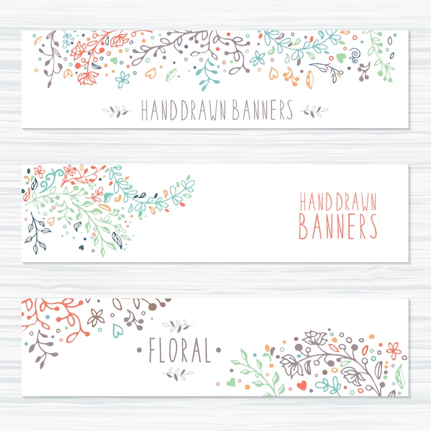 Cartões vintage com padrões de flores e ornamentos florais