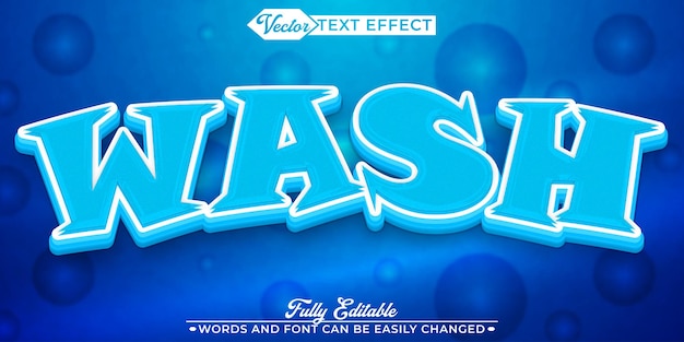 Cartoon Blue Wash Vector Modelo de Efeito de Texto Editável