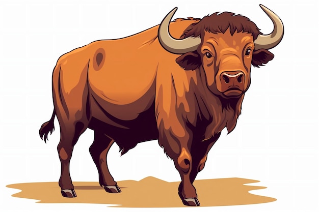 Vetor cartoon buffalo bull piercing nas orelhas