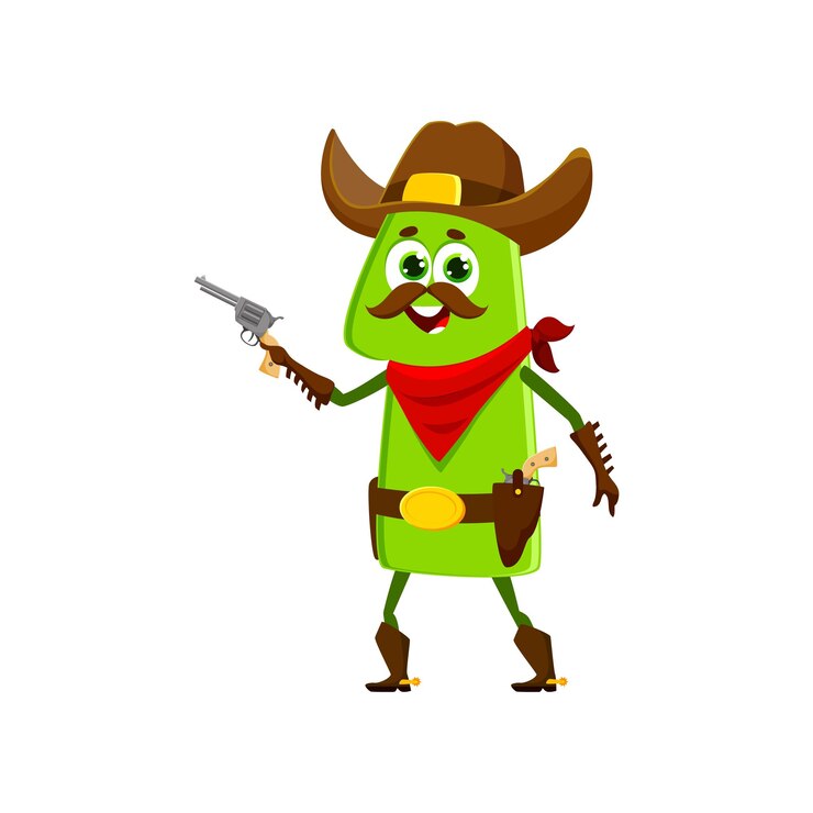 Vetor cartoon cowboy xerife e ladrão matemática número um