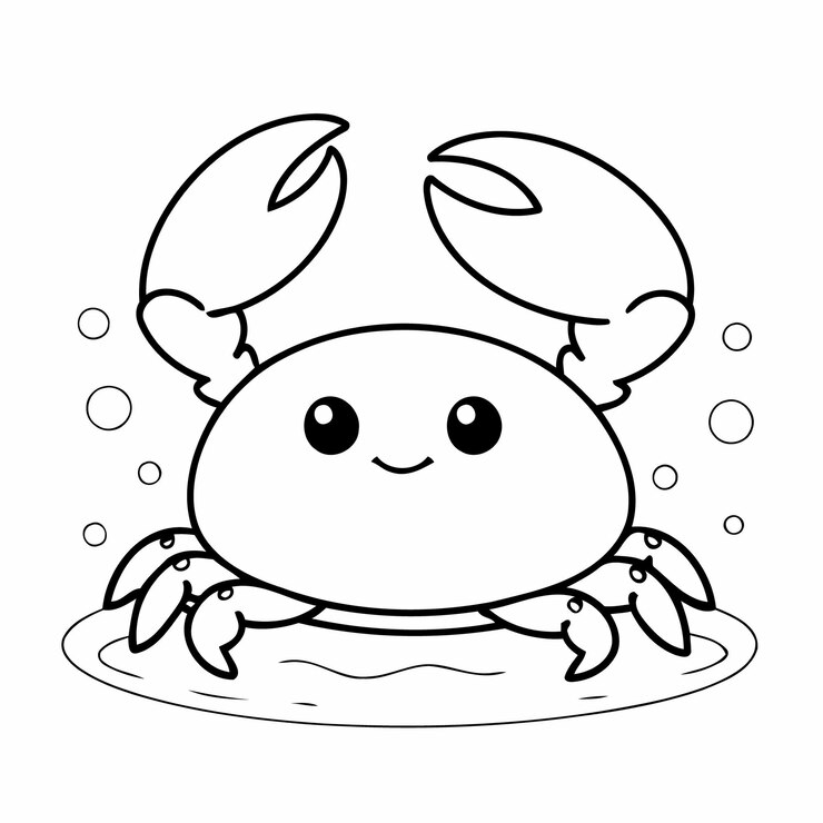 Vetor cartoon crab para crianças livro de colorir