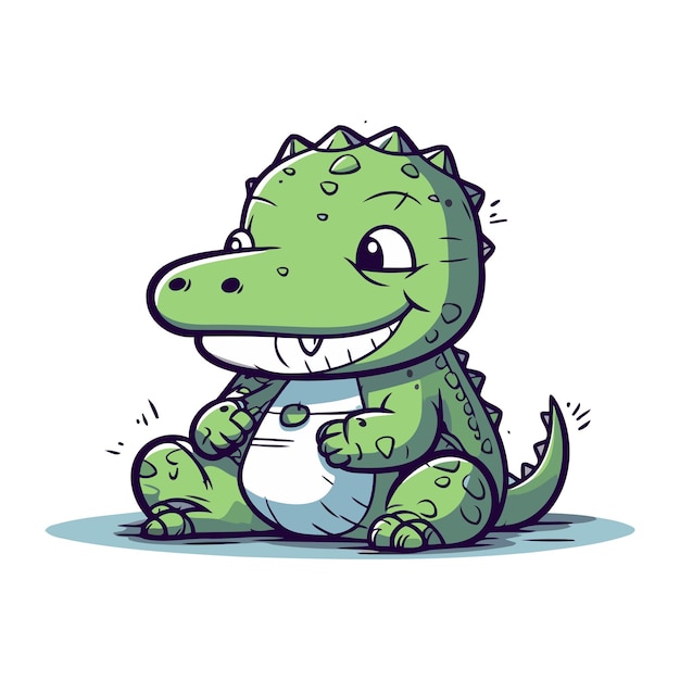 Cartoon crocodilo ilustração vetorial de um crocodilo bonito