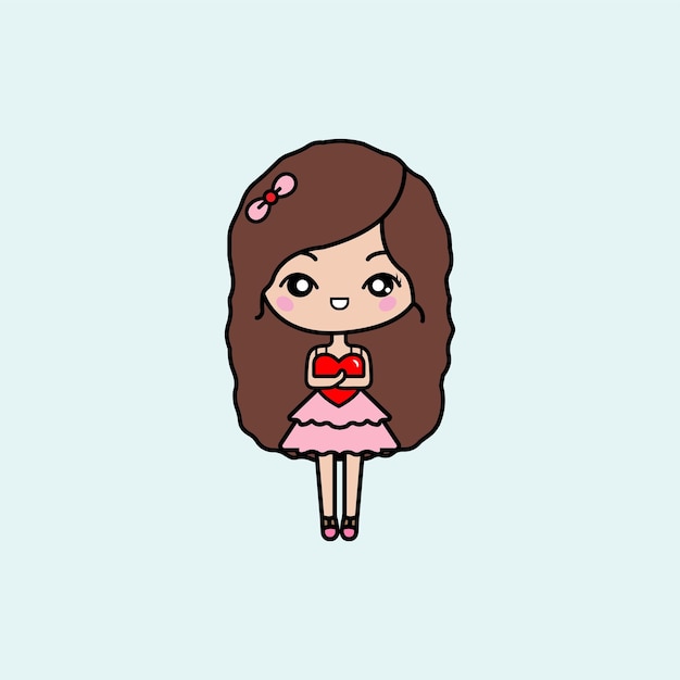 Cartoon Cute Girl para ilustração vetorial de livros de desenho